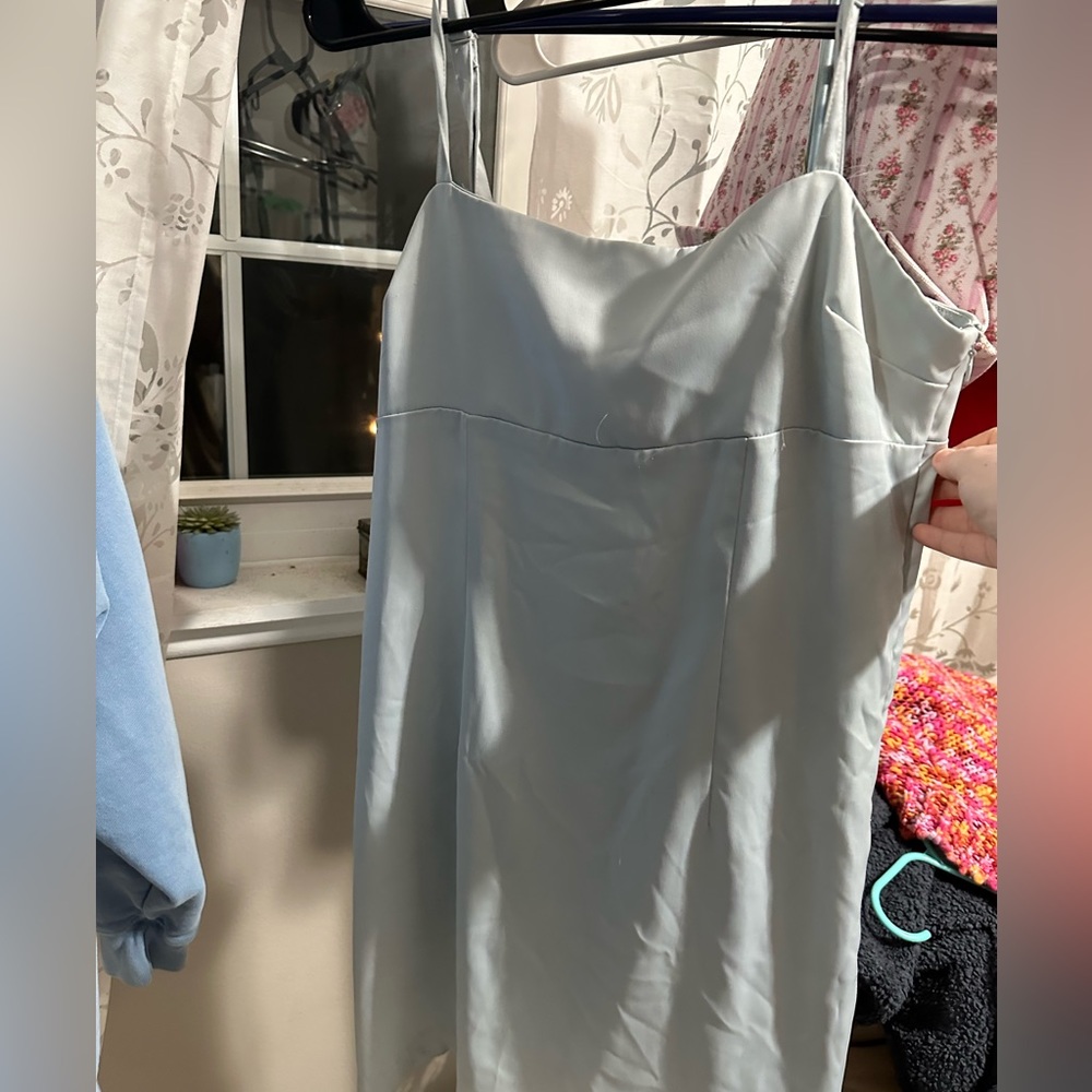 Urban outfitters size large satin blue mini dress